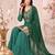 Green leheriya print embroidered georgette kurta set with dupatta