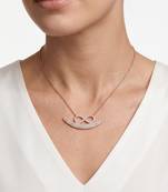925 Sterling Silver Rose Gold  Infinity Crescent Moon Pendant Necklace Set  for Women
