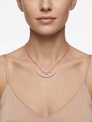 925 Sterling Silver Rose Gold  Infinity Crescent Moon Pendant Necklace Set  for Women 2
