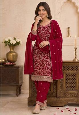 Festive wear unstitched suit with dupatta 2