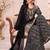 Black leheriya print embroidered georgette kurta set with dupatta