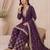 Designer wine color zari work pakistani suit piece with heavy border dupatta for women