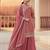 Peach heavy sequins & embroidery dress material with scalloped border dupatta