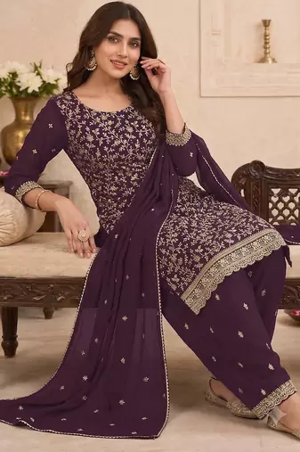 Festive wear unstitched suit with dupatta