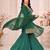 Green leheriya print embroidered georgette kurta set with dupatta