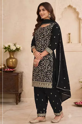Festive wear unstitched suit with dupatta