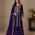 Jambli purple zari work straight kurta with bottom & scallop dupatta set