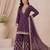 Designer wine color zari work pakistani suit piece with heavy border dupatta for women