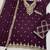 Designer wine color zari work pakistani suit piece with heavy border dupatta for women