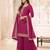 Pink embroidered unstitched salwar suit material with heavy border dupatta