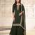 Mehendi  embroidered unstitched salwar suit material with heavy border dupatta
