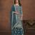 gorgeous teal green embroidered georgette semi-stitched sharara salwar suit