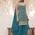 Teal embroidered strappy kurti sharara set