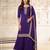 Jambli purple embroidered unstitched salwar suit material with heavy border dupatta