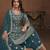 gorgeous teal green embroidered georgette semi-stitched sharara salwar suit