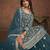 gorgeous teal green embroidered georgette semi-stitched sharara salwar suit