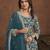 gorgeous teal green embroidered georgette semi-stitched sharara salwar suit