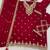 Designer red color zari work pakistani suit piece with heavy border dupatta for women
