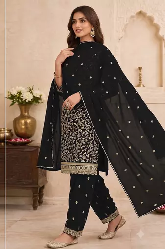 Festive wear unstitched suit with dupatta