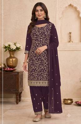 Festive wear unstitched suit with dupatta 3