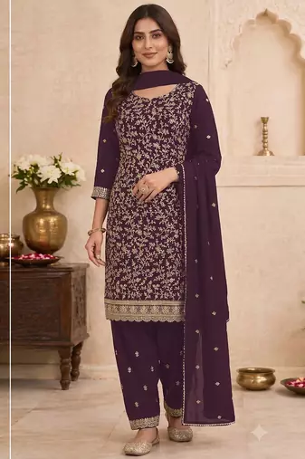 Festive wear unstitched suit with dupatta