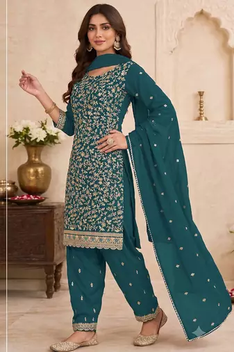 Festive wear unstitched suit with dupatta