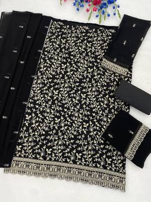 Festive wear unstitched suit with dupatta 4