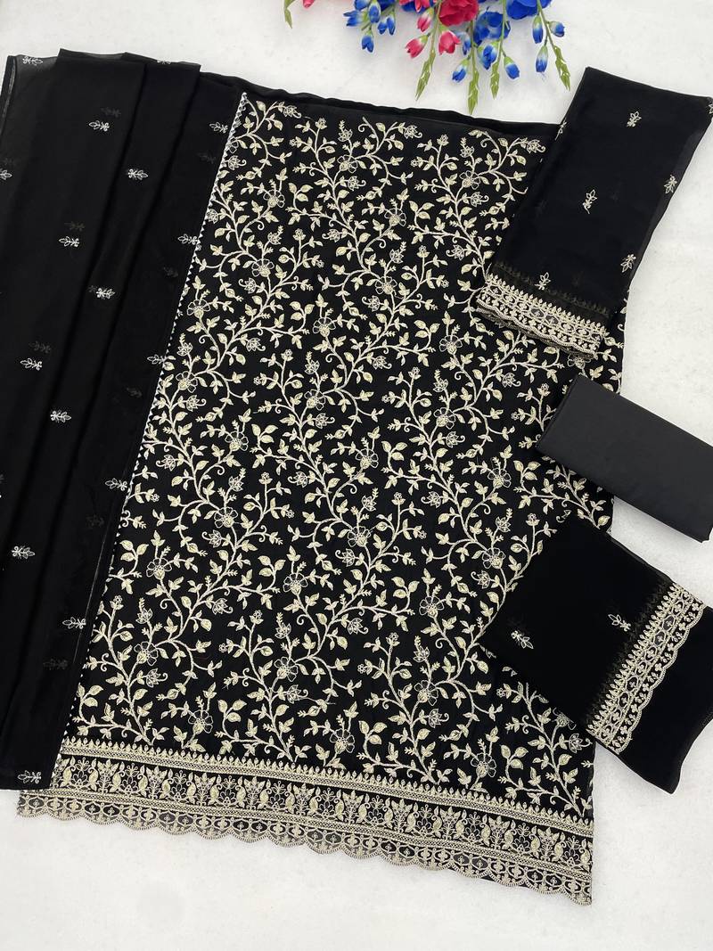 Festive wear unstitched suit with dupatta