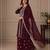 Maroon zari work straight kurta with bottom & scallop dupatta set