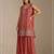 Orange georgette bandhani mirror work dress material set