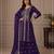 Jambli purple zari work straight kurta with bottom & scallop dupatta set