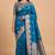 Sky blue semi silk banarasi  saree with floral zari work