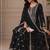 Balck zari work straight kurta with bottom & scallop dupatta set