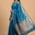 Sky blue semi silk banarasi  saree with floral zari work
