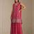 Pink georgette bandhani mirror work dress material set