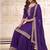Jambli purple embroidered unstitched salwar suit material with heavy border dupatta