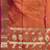 Orange semi silk banarasi  saree with floral zari leaf work