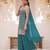 Teal embroidered strappy kurti sharara set