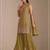 Olive green  faux georgette bandhani mirror work dress material set