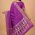 Purple semi silk banarasi  saree with floral zari & booti work