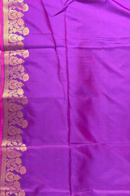 Purple semi silk banarasi  saree with floral zari & booti work 5