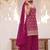 Pink embroidered strappy kurti sharara set