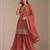 Orange georgette bandhani mirror work dress material set