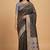Black cotton silk banarasi  saree with floral zari jaal work