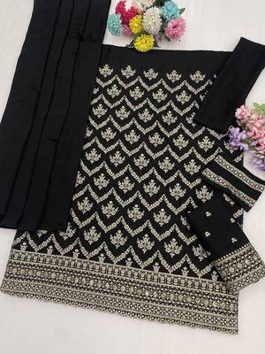 Black embroidered strappy kurti sharara set 4