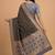 Black cotton silk banarasi  saree with floral zari jaal work