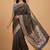 Black cotton silk banarasi  saree with floral zari jaal work