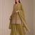 Olive green  faux georgette bandhani mirror work dress material set