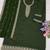 Mehendi  embroidered unstitched salwar suit material with heavy border dupatta