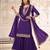 Jambli purple embroidered unstitched salwar suit material with heavy border dupatta